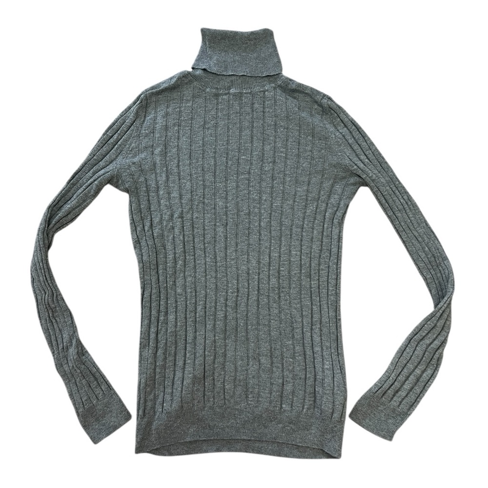 Gap Gray Ribbed Silk Blend Turtleneck 🤍